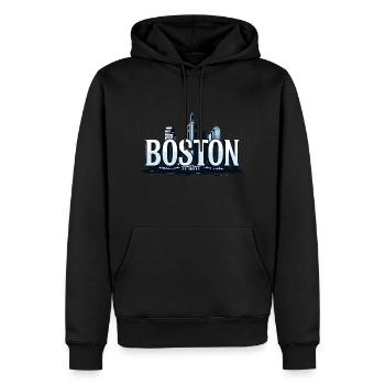 Boston – Wo Geschichte neu geschrieben wird! - Männer Premium Bio Hoodie - Schwarz - Vorne - Nico (187cm)