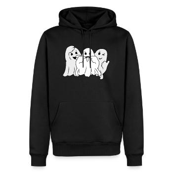 Drei lustige Geister - Männer Premium Bio Hoodie - Schwarz - Vorne - Nico (187cm)