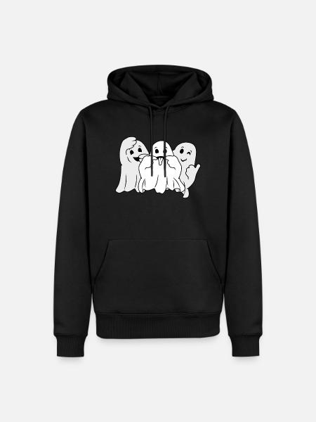 Three funny ghosts - Men’s Premium Organic Hoodie - black