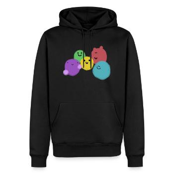 Bande de boule - Sweat à capuche Premium bio Homme - noir - Devant - Nico (187cm)