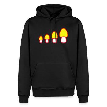 Viele Gelbe Pilze 4 Klein Groß Reihe Vier Fungus - Männer Premium Bio Hoodie - Schwarz - Vorne - Nico (187cm)