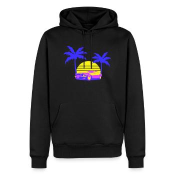 Miami USA Cool Oldtimer Auto Sonne Amerika Florida - Männer Premium Bio Hoodie - Schwarz - Vorne - Nico (187cm)