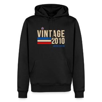 Jahrgang 2010 limitierte Auflage - Männer Premium Bio Hoodie - Schwarz - Vorne - Nico (187cm)