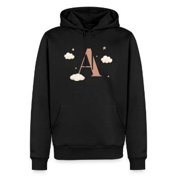 Buchstabe an Sternenwolken - Männer Premium Bio Hoodie - Schwarz - Vorne - Nico (187cm)