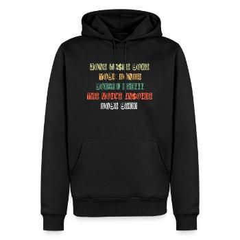 JONE WASTE YORE TOYE MONME YORALL REDIII THE VOICE - Männer Premium Bio Hoodie - Schwarz - Vorne - Nico (187cm)
