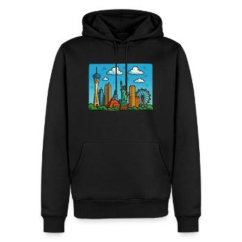 las vegas stadt - Männer Premium Bio Hoodie - Schwarz - Vorne - Nico (187cm)