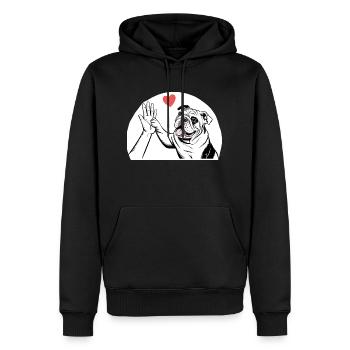 Englische Bulldogge - Männer Premium Bio Hoodie - Schwarz - Vorne - Nico (187cm)