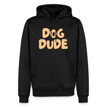Dog Dude – Shirt für entspannte Hundefreunde - Männer Premium Bio Hoodie - Schwarz - Vorne - Nico (187cm)
