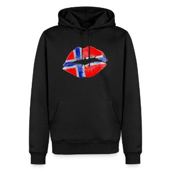 Kiss (Norvège) - Sweat à capuche Premium bio Homme - noir - Devant - Nico (187cm)