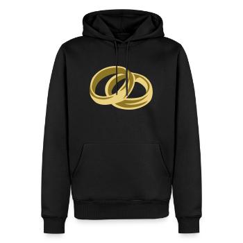 Alliances - Mariage - Sweat à capuche Premium bio Homme - noir - Devant - Nico (187cm)