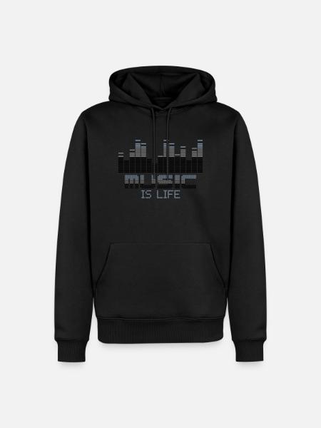 Musik ist Leben-Equalizer - Männer Premium Bio Hoodie - Schwarz