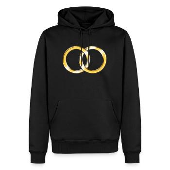 Ehe-Ringe - Männer Premium Bio Hoodie - Schwarz - Vorne - Nico (187cm)