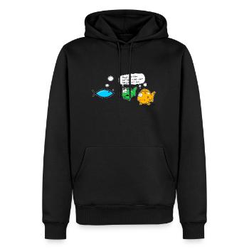Jesusfisch - Der Neue... - Männer Premium Bio Hoodie - Schwarz - Vorne - Nico (187cm)