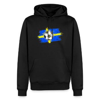 Football Suède 02 - Sweat à capuche Premium bio Homme - noir - Devant - Nico (187cm)