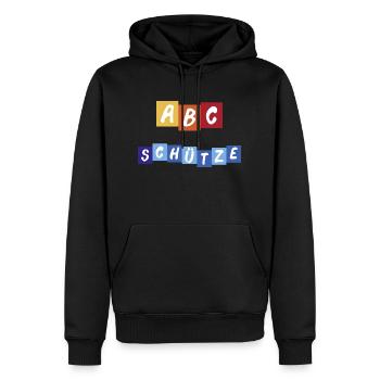 ABC Schütze - Männer Premium Bio Hoodie - Schwarz - Vorne - Nico (187cm)