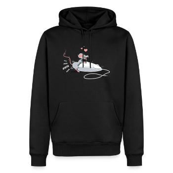Die Maus ... - Männer Premium Bio Hoodie - Schwarz - Vorne - Nico (187cm)