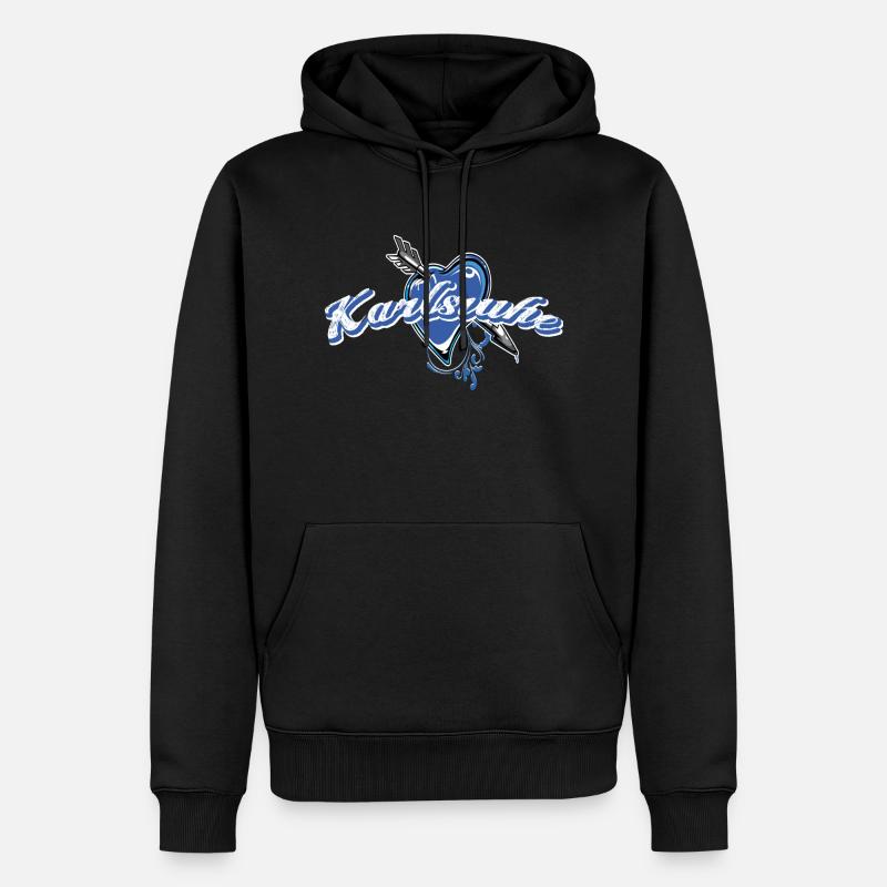 Karlsruhe - Männer Premium Bio Hoodie - Schwarz