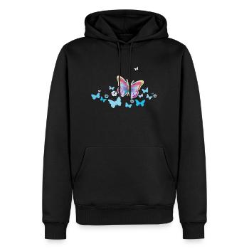 Schmetterlinge Falter Insekten Frühling Sommer - Männer Premium Bio Hoodie - Schwarz - Vorne - Nico (187cm)