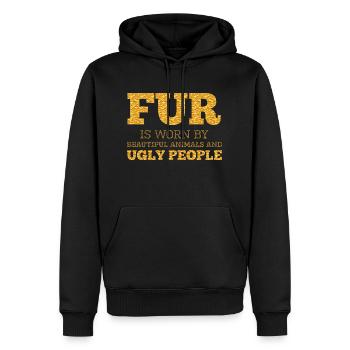 Fur Fur Vegan Animal Animal Animals Animal Love Demo - Men’s Premium Organic Hoodie - black - Front - Nico (187cm)