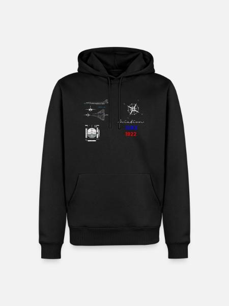 Aviation since 1922 supersonic flight instrument - Men’s Premium Organic Hoodie - black