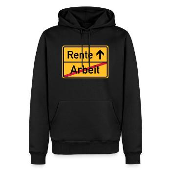 ortsschild_arbeit_rente__f3 - Men’s Premium Organic Hoodie - black - Front - Nico (187cm)