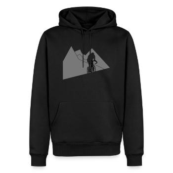 Kletterer - Männer Premium Bio Hoodie - Schwarz - Vorne - Nico (187cm)