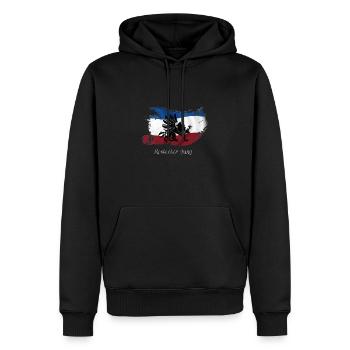 rostocker_jung_weiss - Männer Premium Bio Hoodie - Schwarz - Vorne - Nico (187cm)