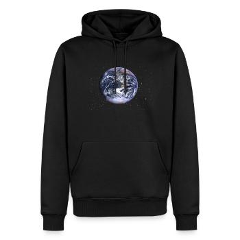 Erde / Weltraum / Stern - Geschenkidee - Männer Premium Bio Hoodie - Schwarz - Vorne - Nico (187cm)
