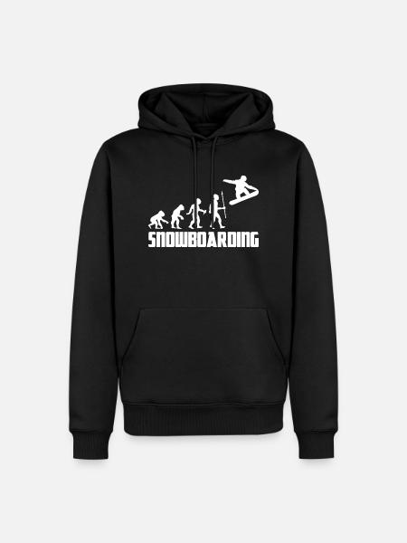 Snowboarder Snowboarder Winter Evolution Snow - Sweat à capuche Premium bio Homme - noir