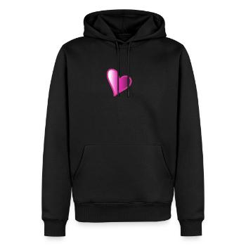 Coeur rose - Sweat à capuche Premium bio Homme - noir - Devant - Nico (187cm)
