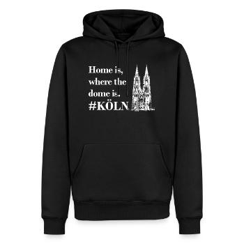 Home is where the dome is - Cologne - Sweat à capuche Premium bio Homme - noir - Devant - Nico (187cm)