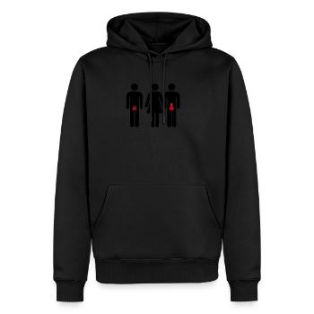 Cuckold Beziehung - Männer Premium Bio Hoodie - Schwarz - Vorne - Nico (187cm)