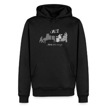 Jazz three are enough Jazz Musique - Sweat à capuche Premium bio Homme - noir - Devant - Nico (187cm)