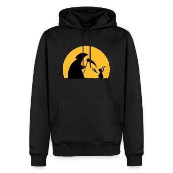 Hase Kaninchen Möhre Tod Sensenmann Karotte bunny - Männer Premium Bio Hoodie - Schwarz - Vorne - Nico (187cm)