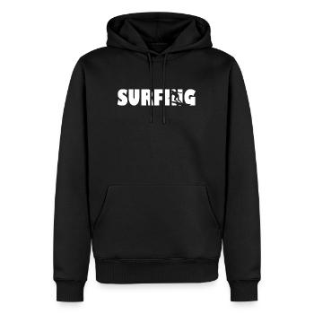 Surf surf sur surf Waves Surfboard - Sweat à capuche Premium bio Homme - noir - Devant - Nico (187cm)