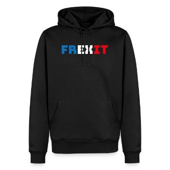 FREXIT Asselineau upr - Sweat à capuche Premium bio Homme - noir - Devant - Nico (187cm)