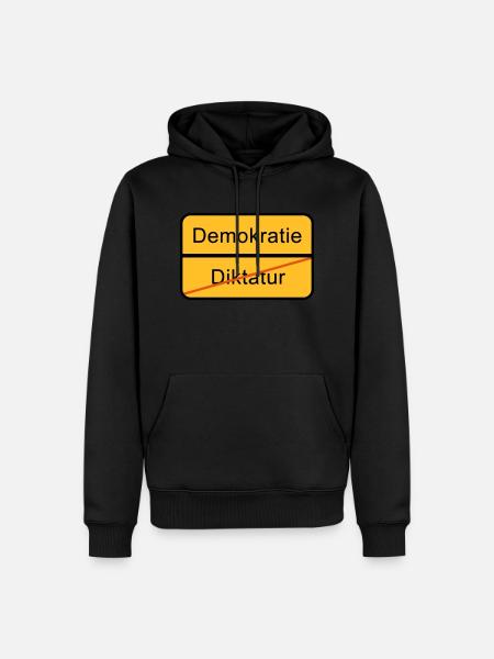 Demokratie oder Diktatur - Männer Premium Bio Hoodie - Schwarz