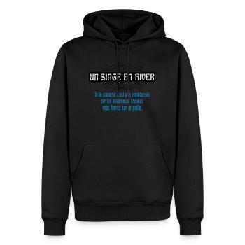 un singe en hiver - Sweat à capuche Premium bio Homme - noir - Devant - Nico (187cm)