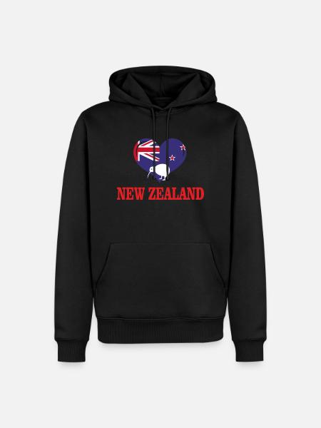 New Zealand - Männer Premium Bio Hoodie - Schwarz