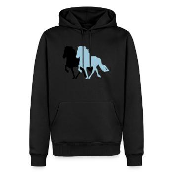 2 Tölter - Männer Premium Bio Hoodie - Schwarz - Vorne - Nico (187cm)