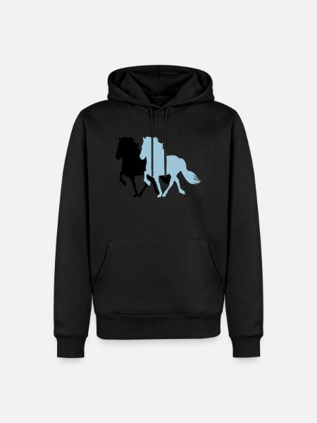2 Tölter - Männer Premium Bio Hoodie - Schwarz