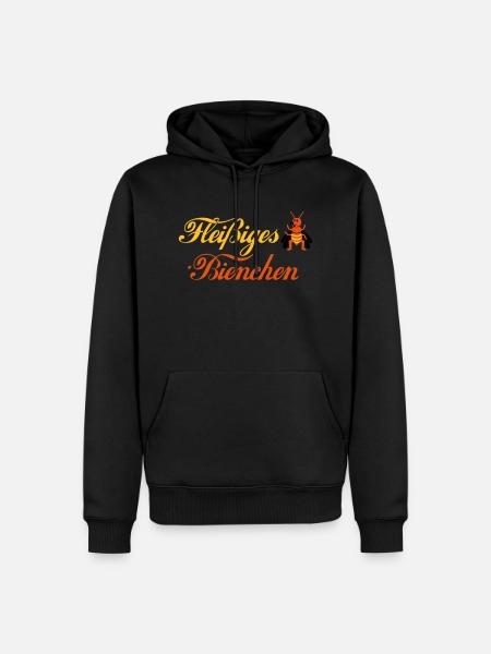 Fleißiges-Bienchen + Biene seitlich - Männer Premium Bio Hoodie - Schwarz