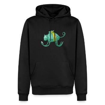 iCat - Men’s Premium Organic Hoodie - black - Front - Nico (187cm)