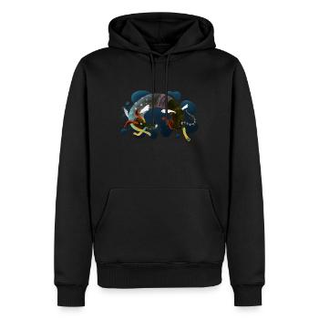 Doghygge - Männer Premium Bio Hoodie - Schwarz - Vorne - Nico (187cm)
