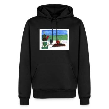 img814 .--- Homme perdu. - Sweat à capuche Premium bio Homme - noir - Devant - Nico (187cm)