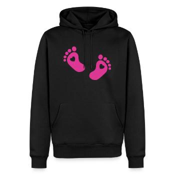 Pieds de bébé Pied de bébé rose - Sweat à capuche Premium bio Homme - noir - Devant - Nico (187cm)