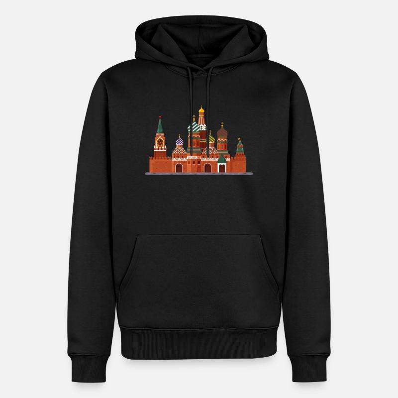Monument du Kremlin à Moscou - Sweat à capuche Premium bio Homme - noir