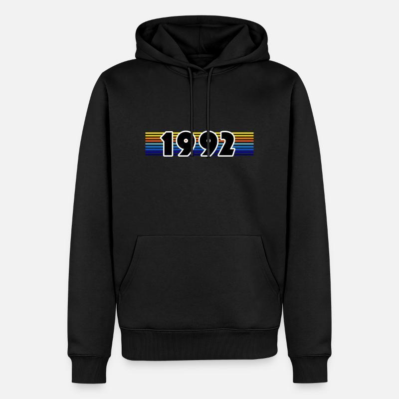 1992 - Sweat à capuche Premium bio Homme - noir