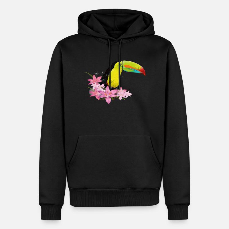 Toucan à bec vert - Sweat à capuche Premium bio Homme - noir