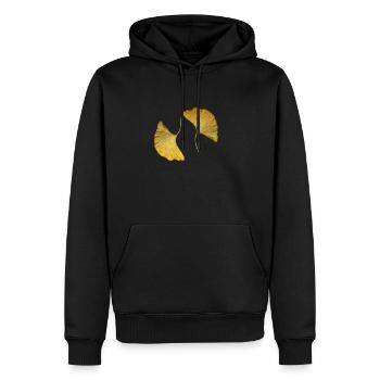 goldene Ginkgo Blätter - Männer Premium Bio Hoodie - Schwarz - Vorne - Nico (187cm)